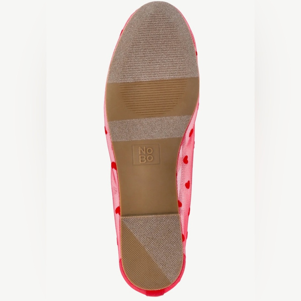 NWT No Boundaries‎ Mesh Ballet Flats Red Heart Print Size 7 Memory Foam - Picture 3 of 12